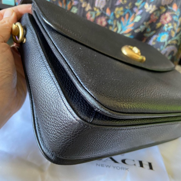 🌸SOLD🌸 Coach Cassie in Black Polished Pebble Leather with Brass Hardware! - Picture 5 of 16